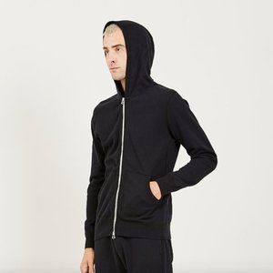 Wings + Horns Big Loop Terry Hoodie in Black